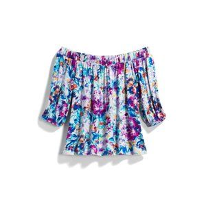 Off the Shoulder Floral knit top, LOVEAPPELLA, size S